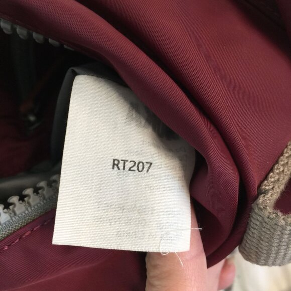 Roka London Bag Company Maroon Backpack Rucksack Gray Straps Medium Roll Top‎ main image 4